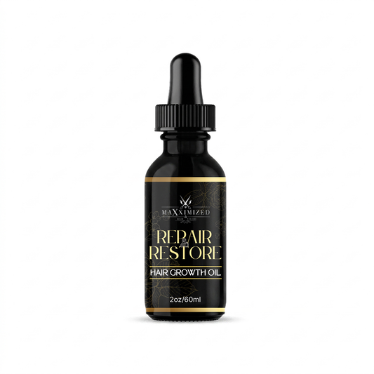 Repair and restore hair growth oil with rosemary and hibiscus for scalp nourishment, edges, and length retention